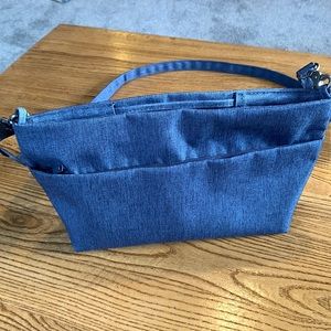 Muji blue convertible organizer/shoulder bag